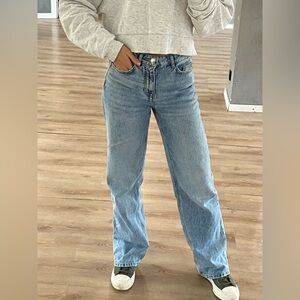 AMISU , size:34 (4) Classic High-Rise Light Blue Wide-Leg Women's Jeans